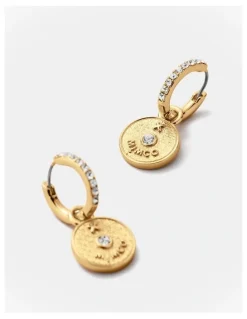 Mimco Amulet Charm Hoop Earrings in Gold