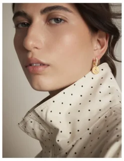 Mimco Amulet Charm Hoop Earrings in Gold