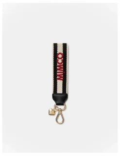 Mimco Blondie Wrist Strap in Black Stripe