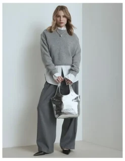 Mimco Brittany Mini Tote Bag in Silver