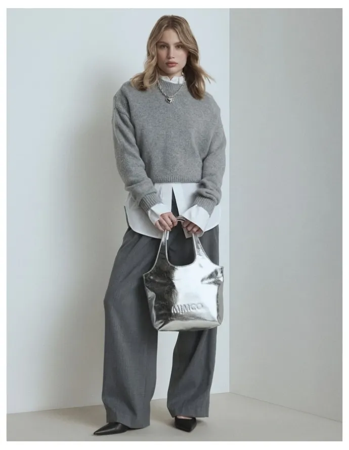 Mimco Brittany Mini Tote Bag in Silver