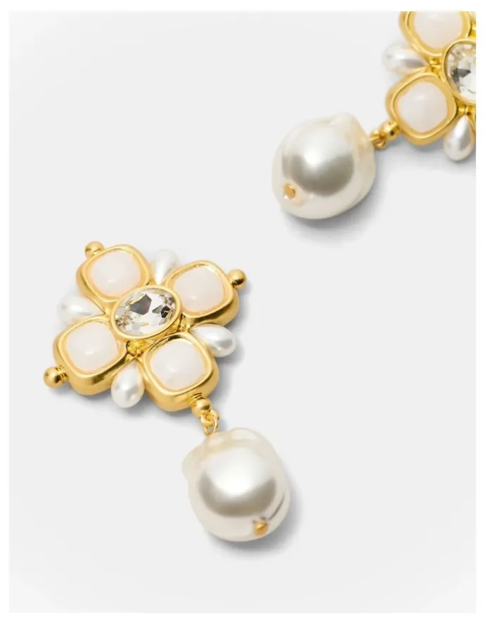 Mimco Liora Drop Earrings in Pearl