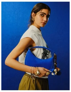 Mimco Luna Mini Crescent Bag in Cobalt