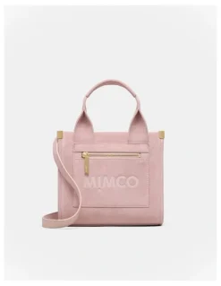 Mimco Patch Leather Mini Tote Bag in Pink Salt