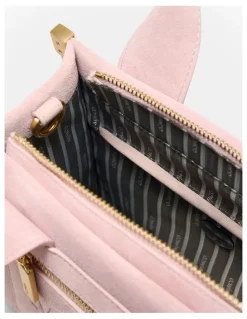 Mimco Patch Leather Mini Tote Bag in Pink Salt