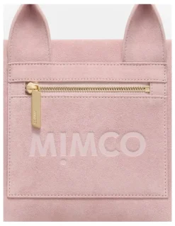 Mimco Patch Leather Mini Tote Bag in Pink Salt