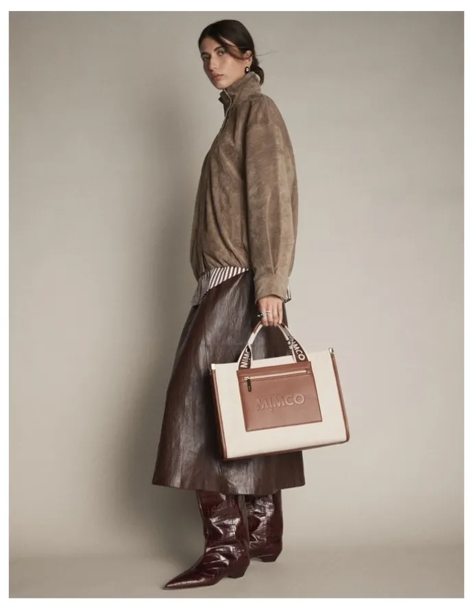 Mimco Patch Tote Bag in Walnut
