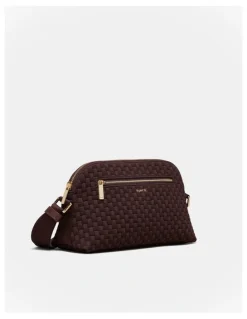 Mimco Squad Woven Crossbody Bag in Chocolate