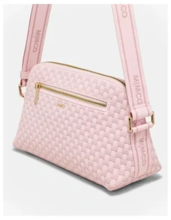 Mimco Squad Woven Crossbody Bag in Pink Salt