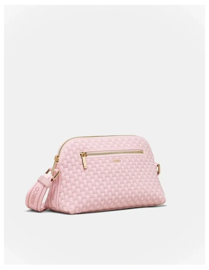 Mimco Squad Woven Crossbody Bag in Pink Salt