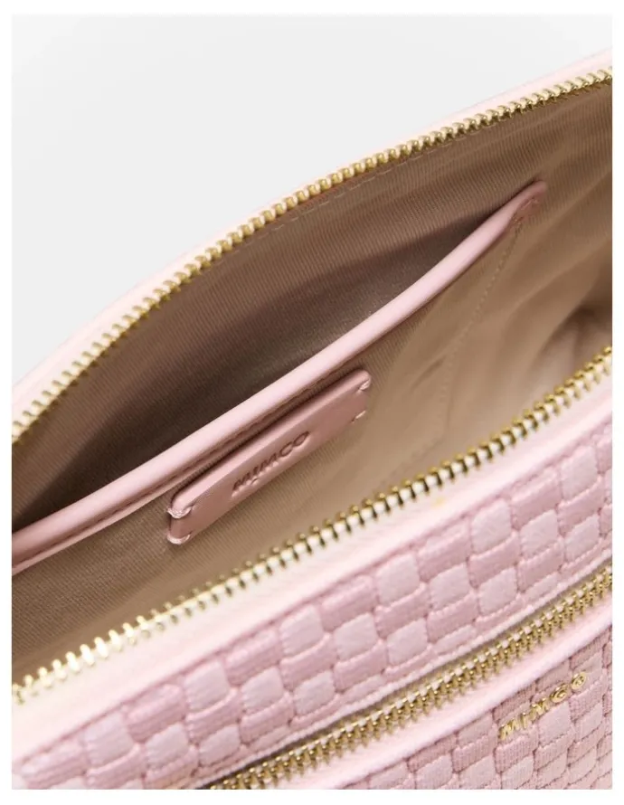 Mimco Squad Woven Crossbody Bag in Pink Salt