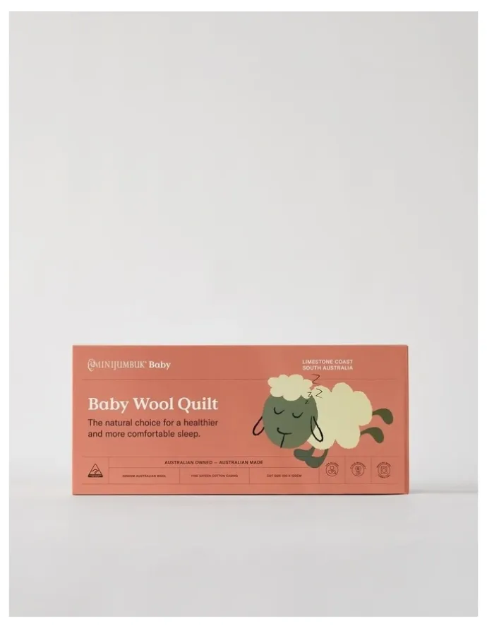 MiniJumbuk Baby Wool Quilt Cot in White