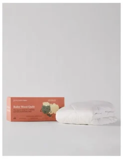 MiniJumbuk Baby Wool Quilt Cot in White