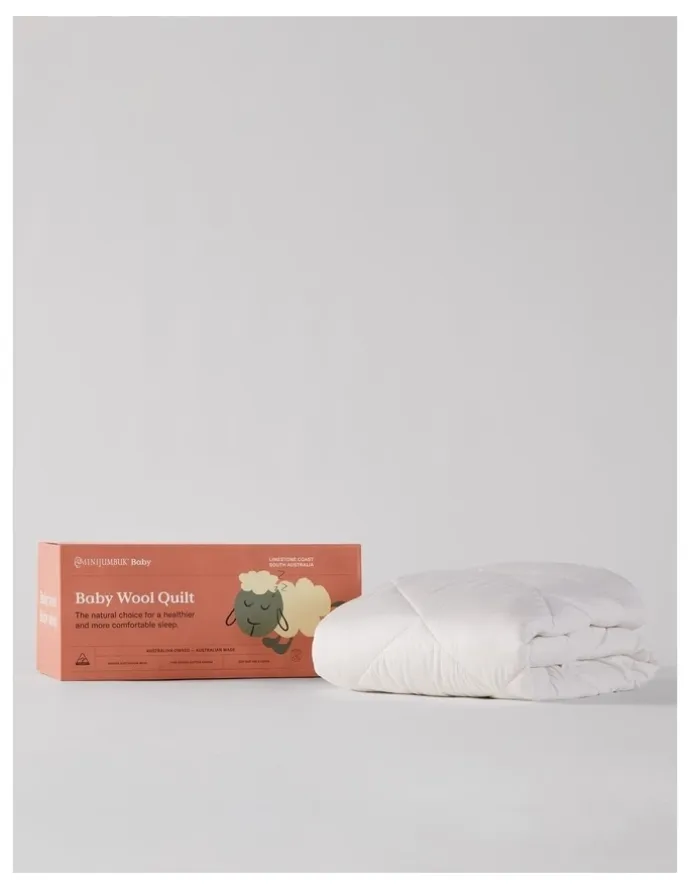 MiniJumbuk Baby Wool Quilt Cot in White