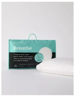 MiniJumbuk Breathe Wool Cotton Quilted Pillow in White