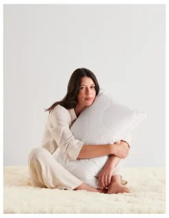 MiniJumbuk Breathe Wool Cotton Quilted Pillow in White
