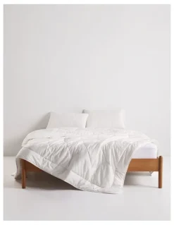 MiniJumbuk Cool Australian Wool Cotton Quilt in White