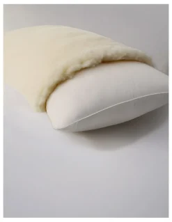 MiniJumbuk Pillow Soft Wool Fleece Pillow Protector in White
