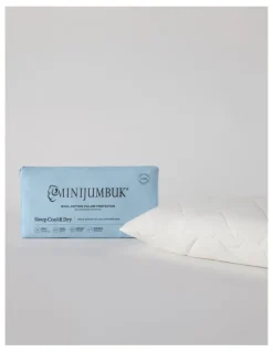 MiniJumbuk Sleep Cool & Dry Waterproof Pillow Protector Quilted Wool / Cotton