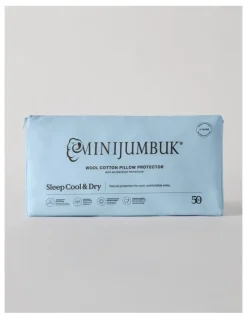 MiniJumbuk Sleep Cool & Dry Waterproof Pillow Protector Quilted Wool / Cotton