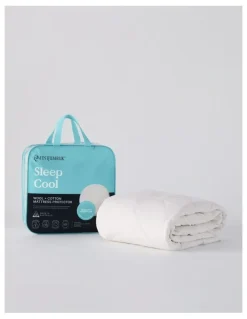 MiniJumbuk Sleep Cool Wool/Cotton Mattress Protector in White