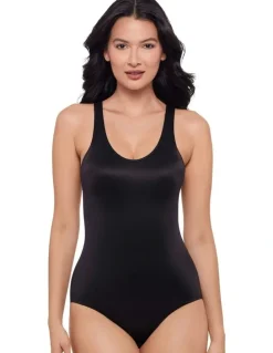 Miraclesuit Shapewear Back Wrap Padded Cup Back Support Bodysuit Shaper in Black