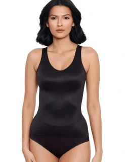 Miraclesuit Shapewear Back Wrap Padded Cup Smoothing Posture Support Camisole in Black