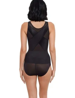 Miraclesuit Shapewear Back Wrap Padded Cup Smoothing Posture Support Camisole in Black