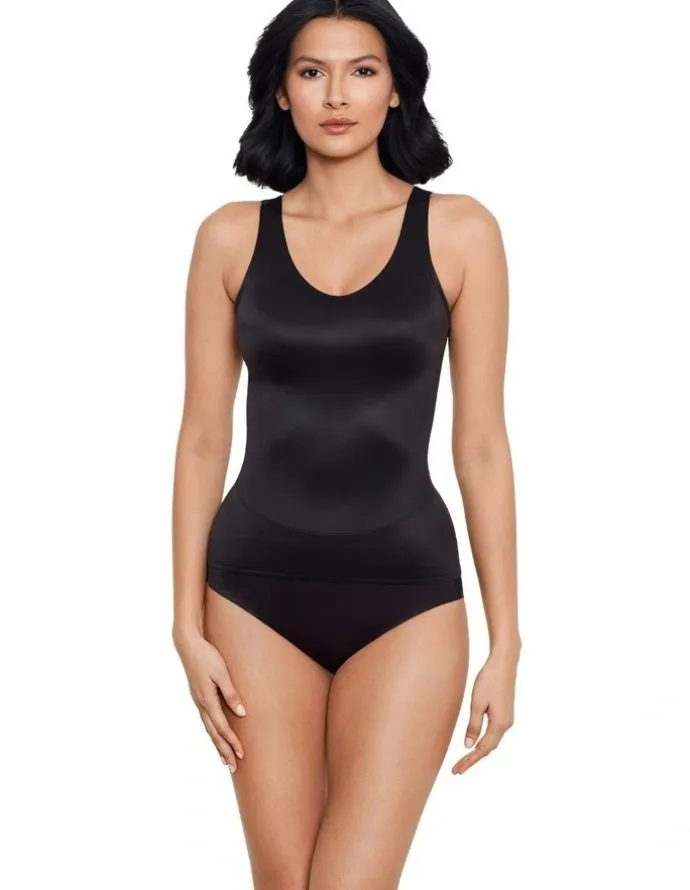Miraclesuit Shapewear Back Wrap Padded Cup Smoothing Posture Support Camisole in Black