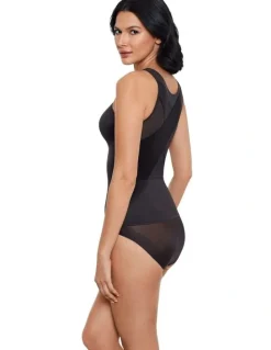 Miraclesuit Shapewear Back Wrap Padded Cup Smoothing Posture Support Camisole in Black