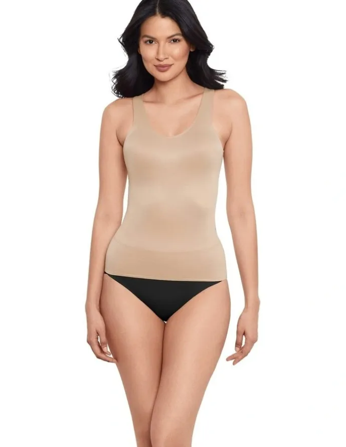 Miraclesuit Shapewear Back Wrap Padded Cup Smoothing Posture Support Camisole in Beige