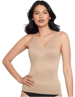 Miraclesuit Shapewear Back Wrap Padded Cup Smoothing Posture Support Camisole in Beige