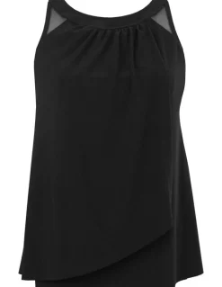 miraclesuit Swim Illusionists Ursula High Neck Underwired Plus Size Tankini Top in Black