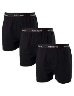 Mitch Dowd Loose Fit Knit Boxer Shorts 3 Pack in Black