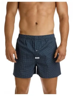 Mitch Dowd Men's Coby Printed Soft Wash Boxer in Navy