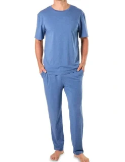 Mitch Dowd Soft Bamboo Sleep Tee in Blue Marle