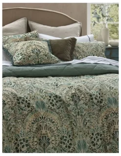 M.M Linen Andora Cotton Linen Bedcover Set in Multi