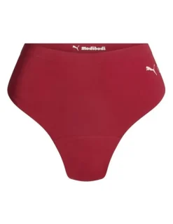 Modibodi Seamfree Active Hi Waist Cheeky Moderate Absorbency Caramelised in Red