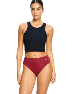 Modibodi Seamfree Active Hi Waist Cheeky Moderate Absorbency Caramelised in Red