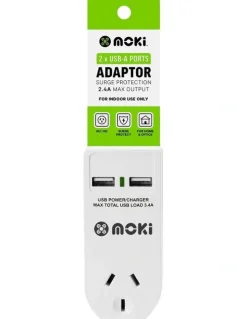 Moki Adaptor 1 Socket + 2 USB-A ACC-PAUSB2