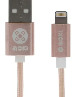 Moki Braided King Size Lightning SynCharge Cable Rose Gold