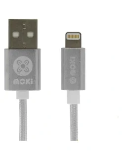 Moki Braided King Size Syncharge Cable Silver