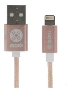 Moki Braided Lightning SynCharge Cable Gun Metal
