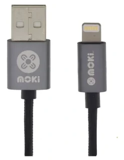 Moki Braided Lightning SynCharge Cable Gun Metal