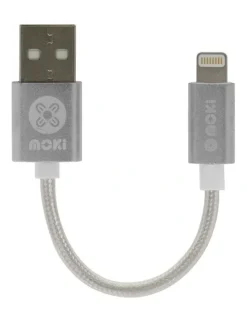 Moki Braided Pocket Lighting SynCharge Cable Silver