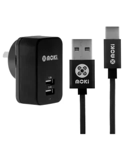 Moki Braided Type-C Syncharge Cable Wall Black
