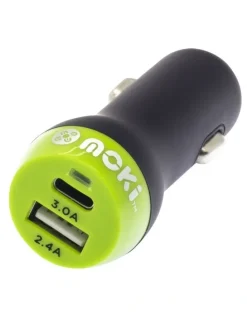 Moki Car Charger 3.0 RapidCharge Black