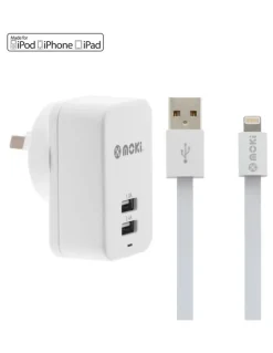 Moki Lightning Syncharge Cable Wall White