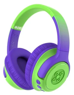 Moki Mixi Kids Volume Limited Wireless Headphones in Green/Purple ACC-HPMIXGP