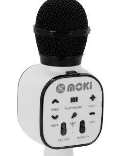 Moki Moki Popstar Karaoke Microphone in Black/White ACC-KAPSBW